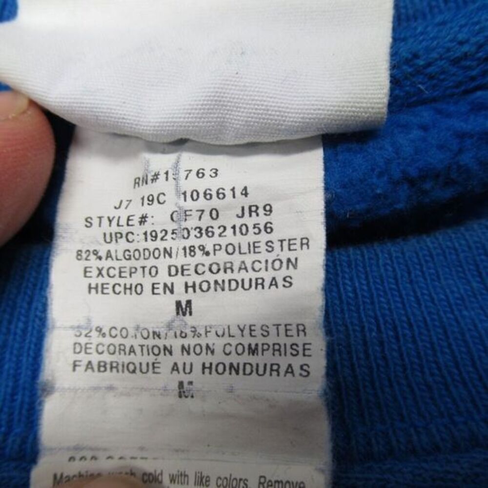 Champion Reverse Weave Sweatshirt‎ Mens Medium Royal Blue Crew Fleece RARE - Picture 11 of 13